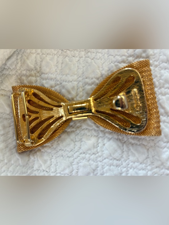 Vintage Paquette Mesh Gold Bow Belt Buckle LIKE NEW main image 4